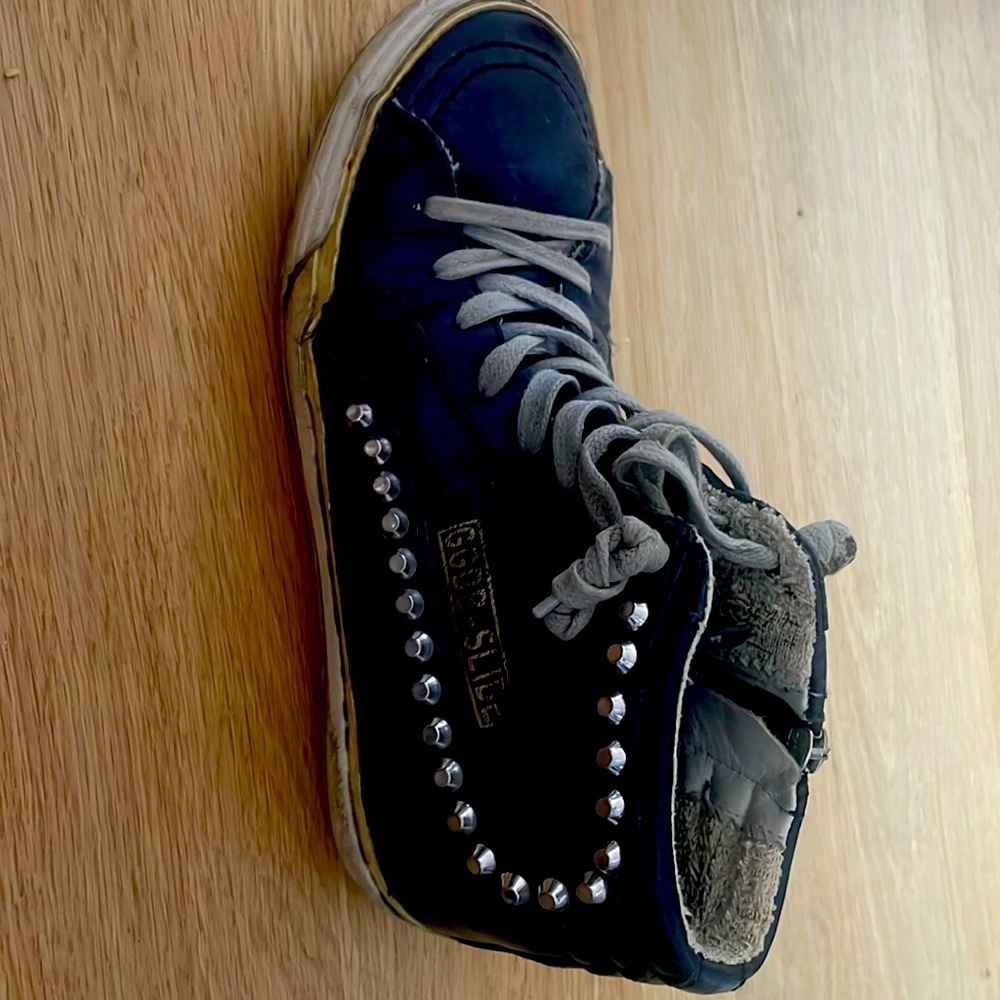 Golden Goose Black and silver studded high top